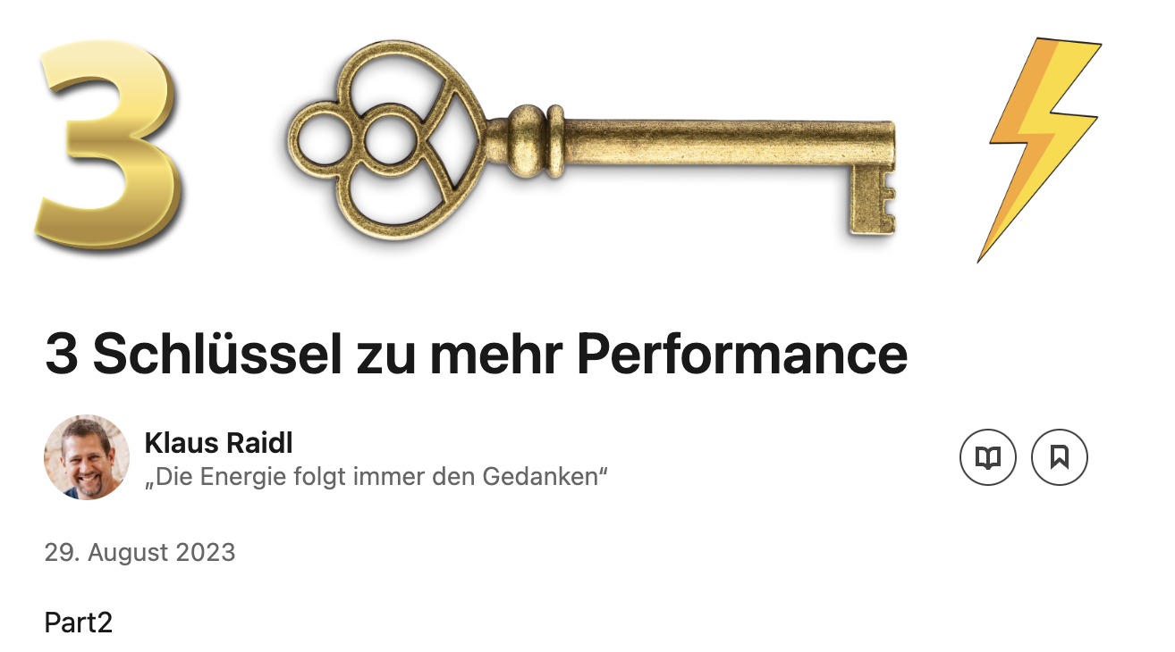 Der Schlüssel zu mehr Performance Der Schlüssel zu mehr Performance
