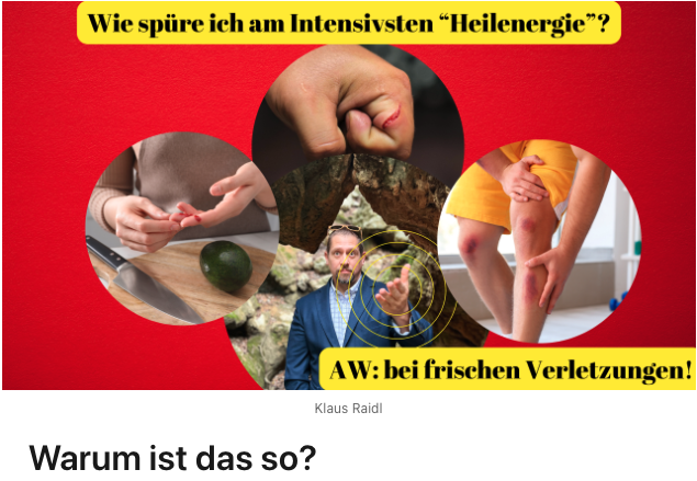 Schmerzen und Energiearbeit Schmerzen bei der Energieübertragung auf frische Verletzungen sind oft ein Zeichen dafür, dass der Körper und das energetische System aktiv an der Reparatur arbeiten. Obwohl diese Schmerzen unangenehm sein können, kann es darauf hindeuten, dass wichtige Regenerationsprozesse stattfinden.